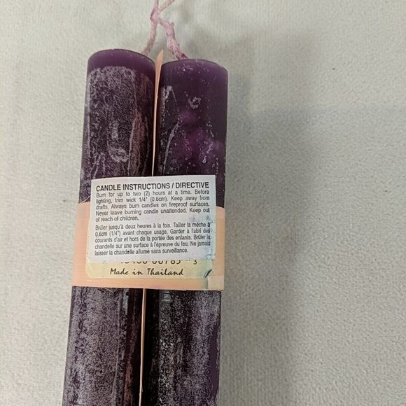 Vance Kitira 2 Pair Set Purple Taper Candlesticks 7/8" x 12" Floral Scented - Picture 5 of 8